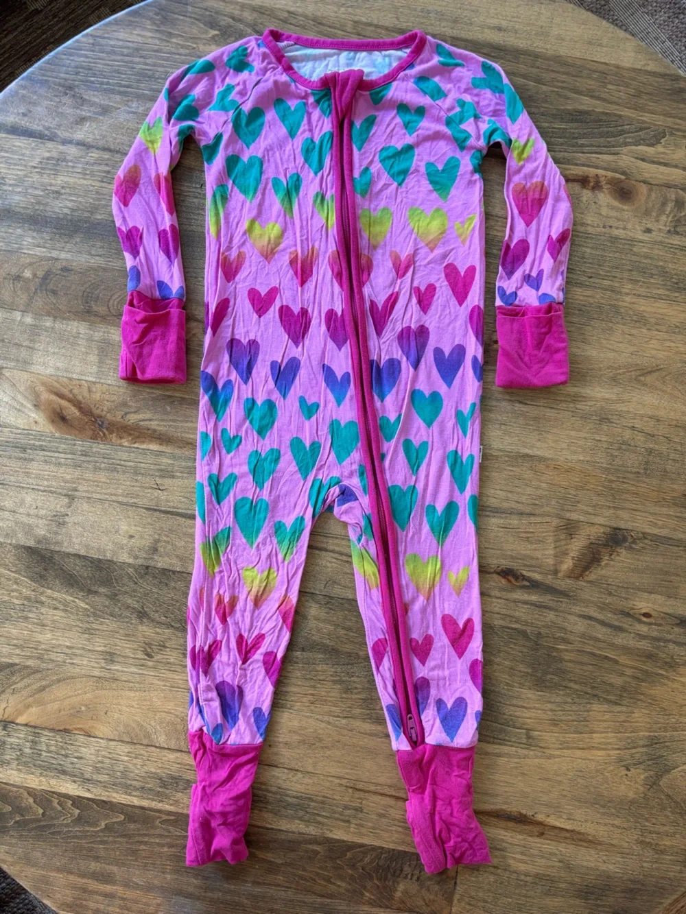Baby Girl Rainbow Hearts Little Sleepies Bamboo PJs